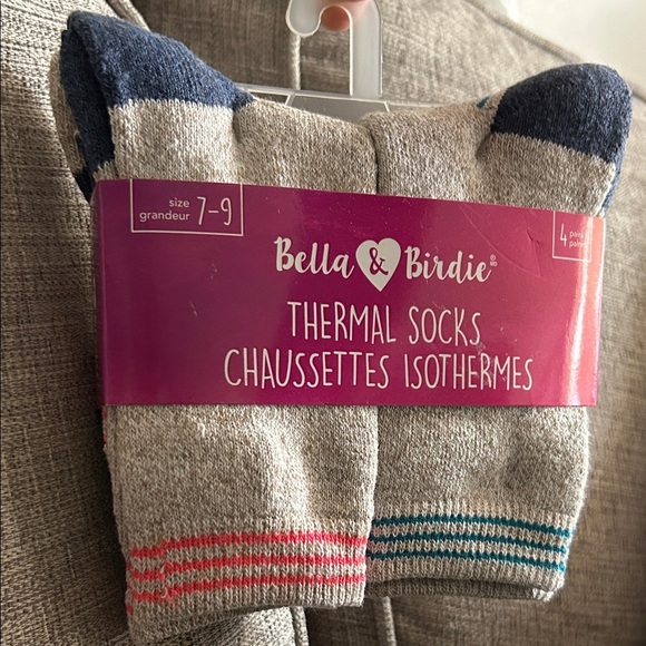 ❤️ BNWT- Bella & Birdie Size 7-9 Girls Boot Length Thermal Socks Cushion Support - Picture 1 of 2